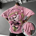 Demon Slayer Unisex Anime-Style Retro Corduroy Oversized T-Shirt