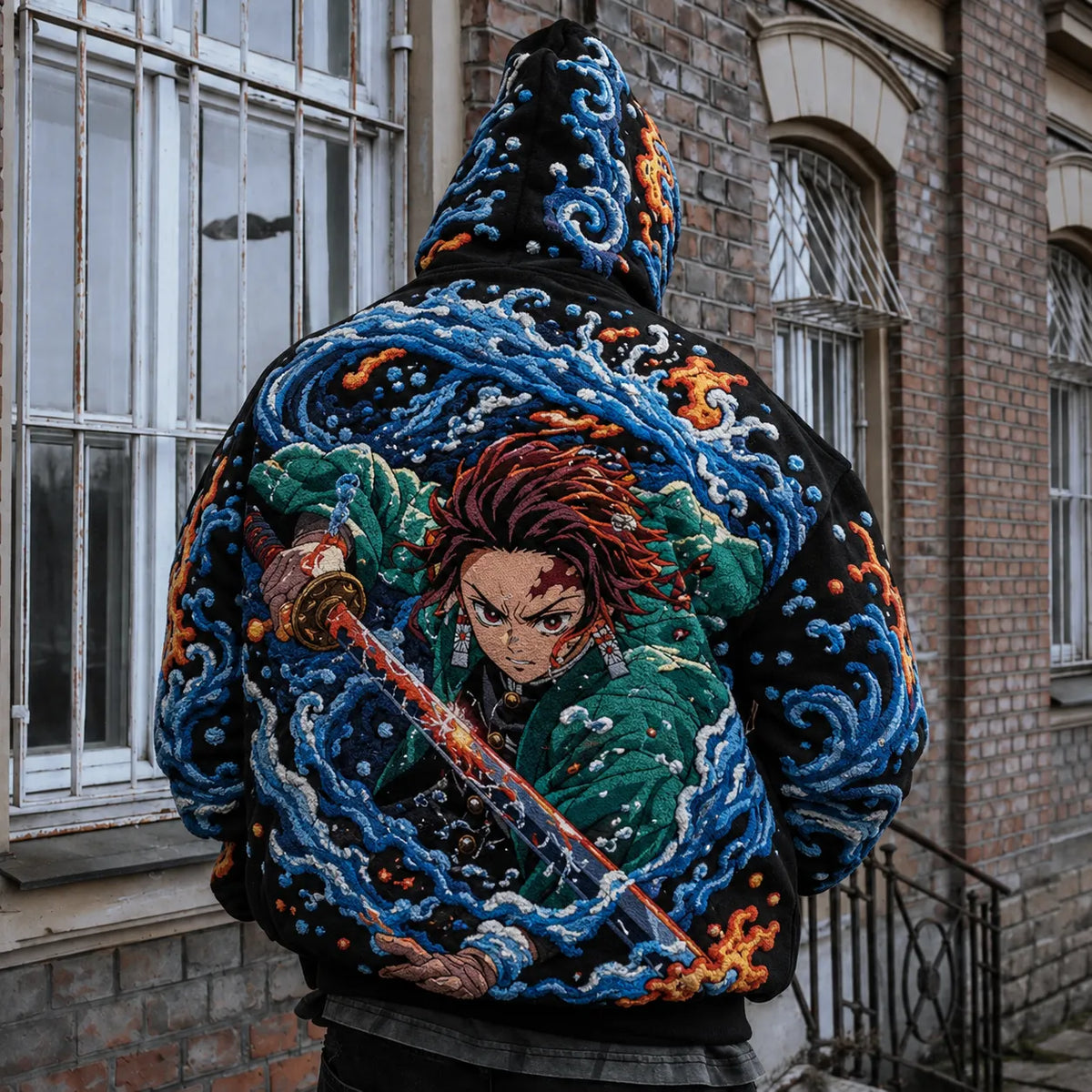 Demon Slayer Vintage Anime Print Hoodie