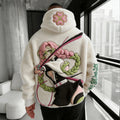 Demon Slayer Color-blocked Corduroy Hooded Sweatshirt