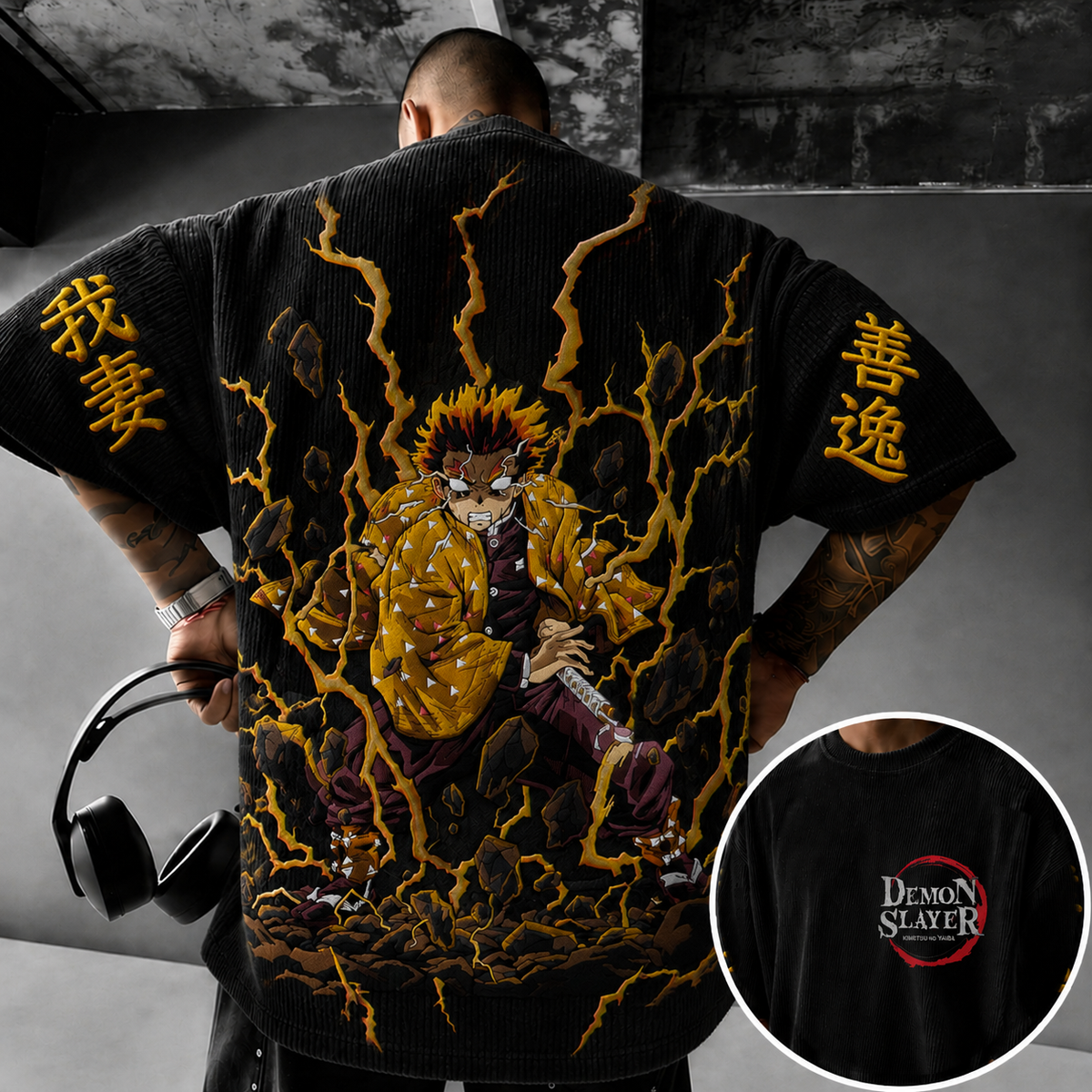 Demon Slayer Vintage Anime Print T-shirt