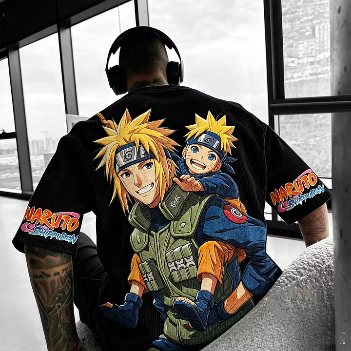 Naruto Anime Vintage Corduroy T-Shirt