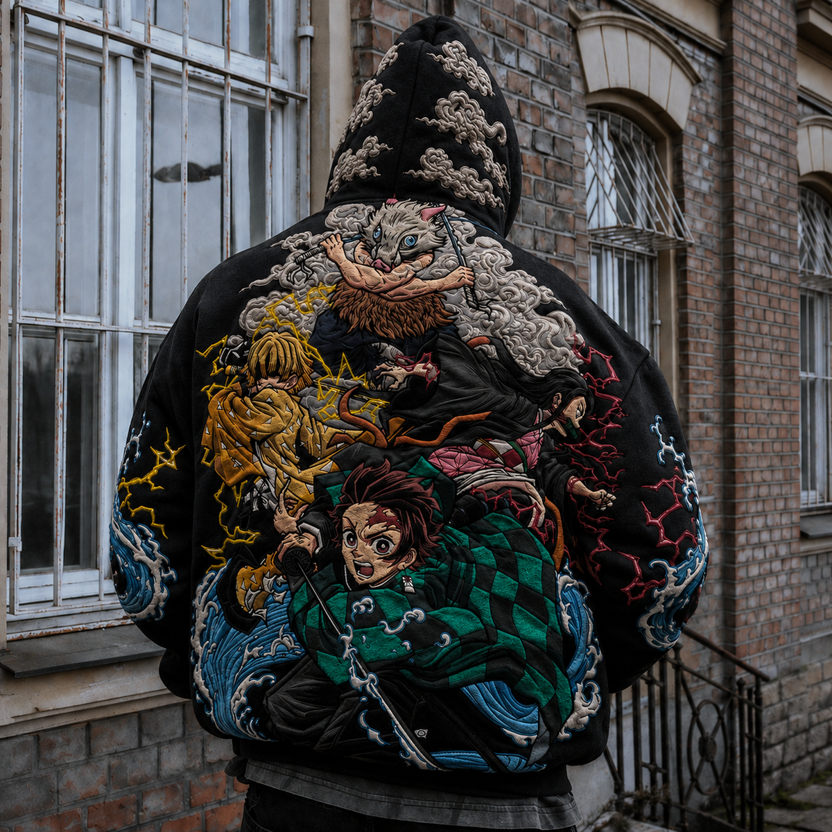 Demon Slayer Vintage Anime Print Hoodie