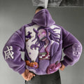 Demon Slayer Color-blocked Corduroy Hooded Sweatshirt