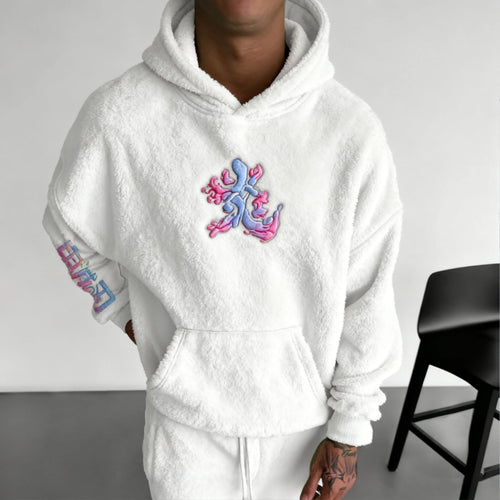 Demon Slayer Color-blocked Corduroy Hooded Sweatshirt