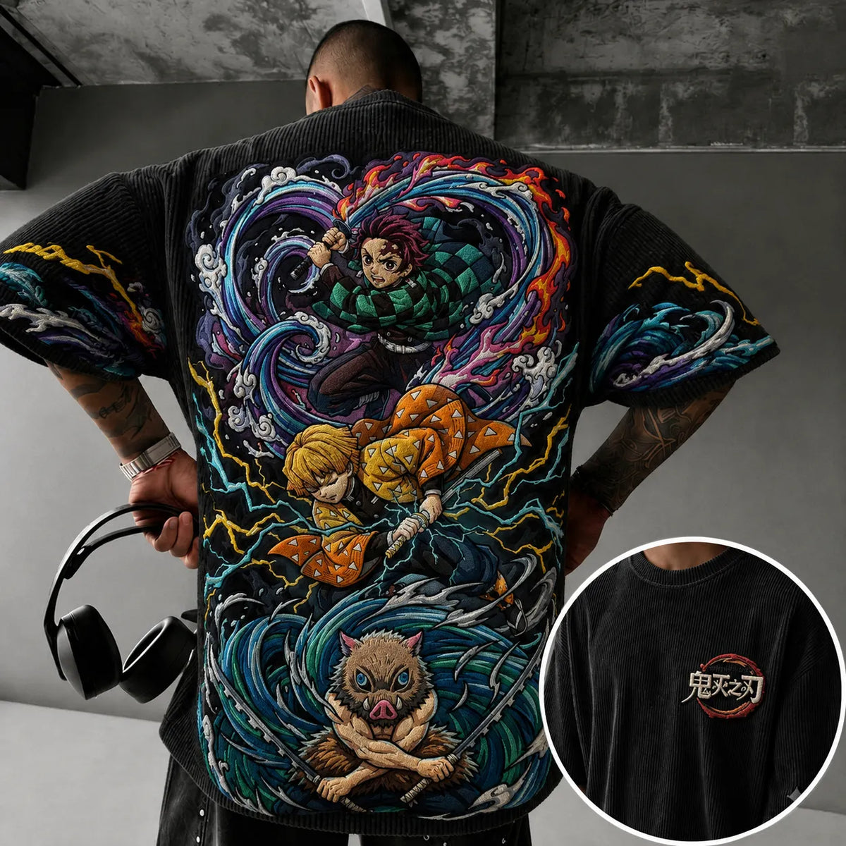 Demon Slayer Vintage Anime Print T-shirt