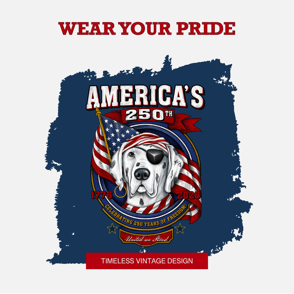 America’s 250th Anniversary Freedom Badge Patriotic T-Shirt - Navy