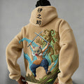 Demon Slayer Color-blocked Corduroy Hooded Sweatshirt