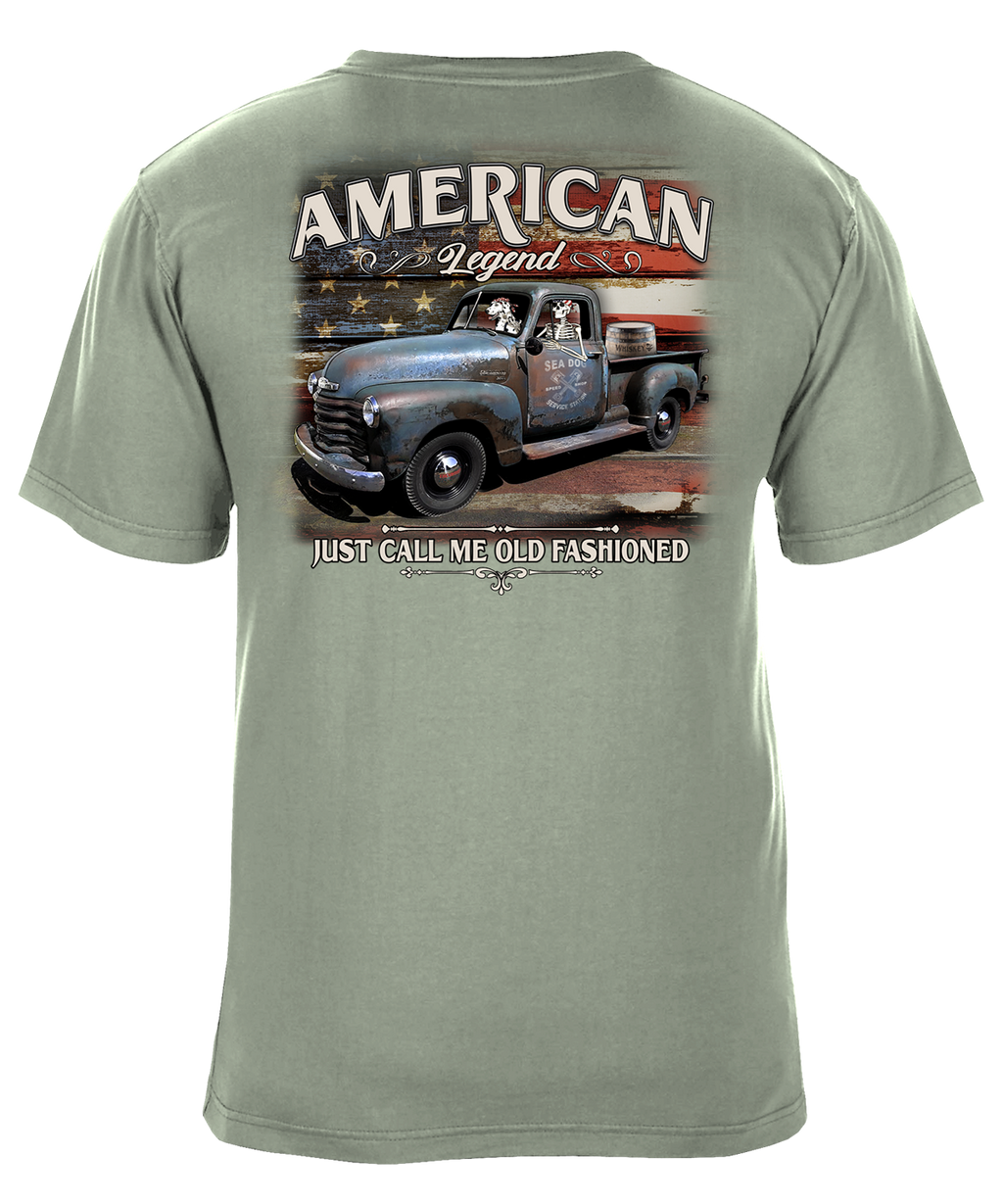 American Legend Just Call Me Old Fashioned Patriotic Vintage Truck T-Shirt