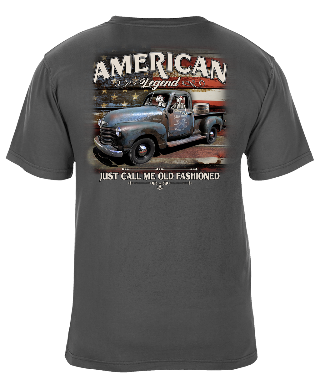 American Legend Just Call Me Old Fashioned Patriotic Vintage Truck T-Shirt