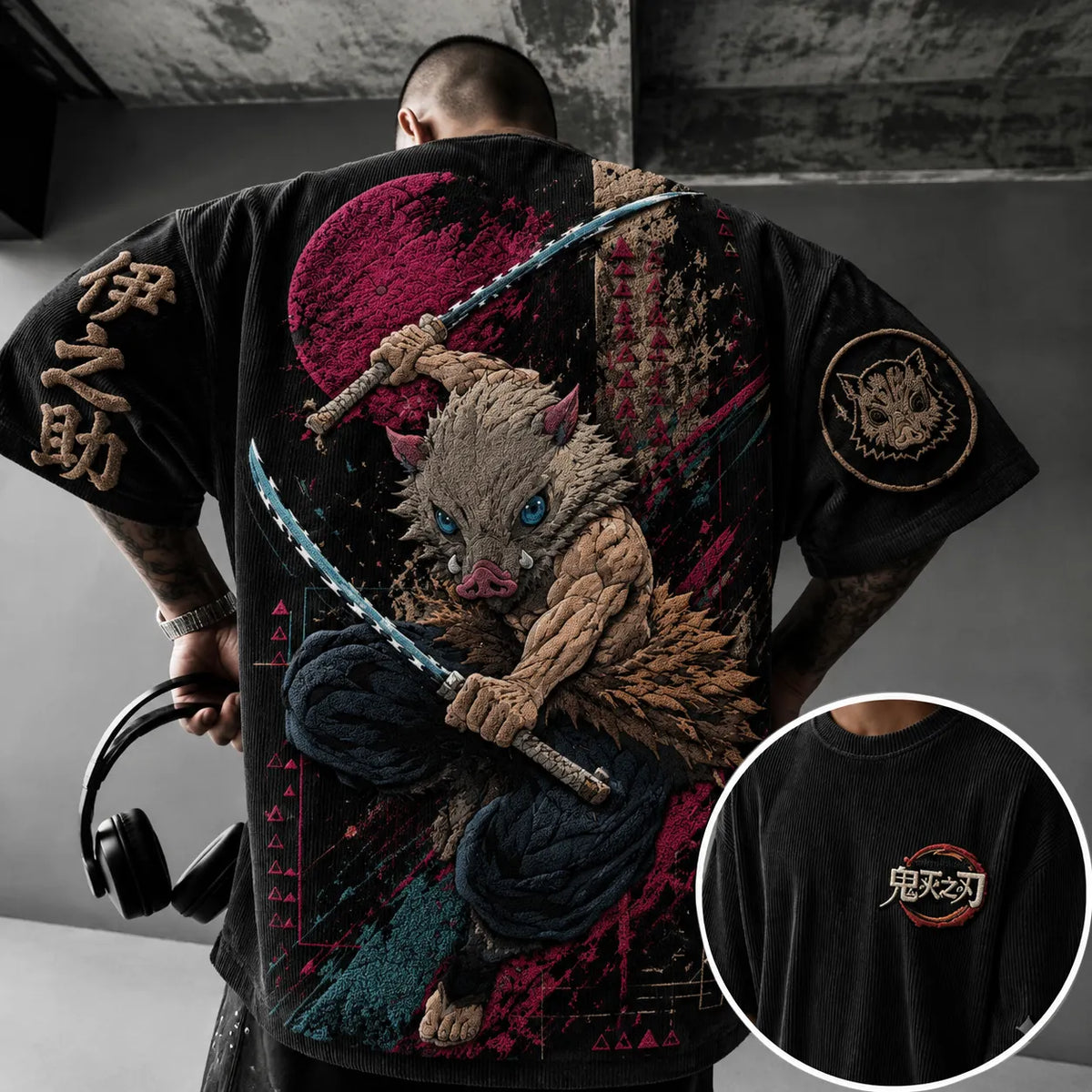 Demon Slayer Vintage Anime Print T-shirt