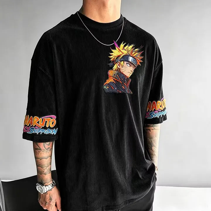 Naruto Anime Vintage Corduroy T-Shirt