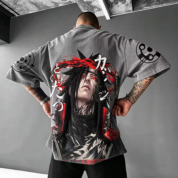 Naruto Madara Uchiha Vintage Corduroy T-Shirt