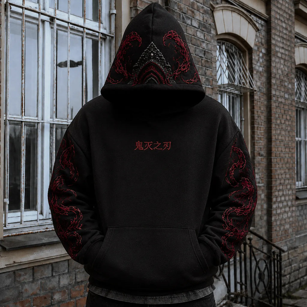 Demon Slayer Vintage Anime Print Hoodie