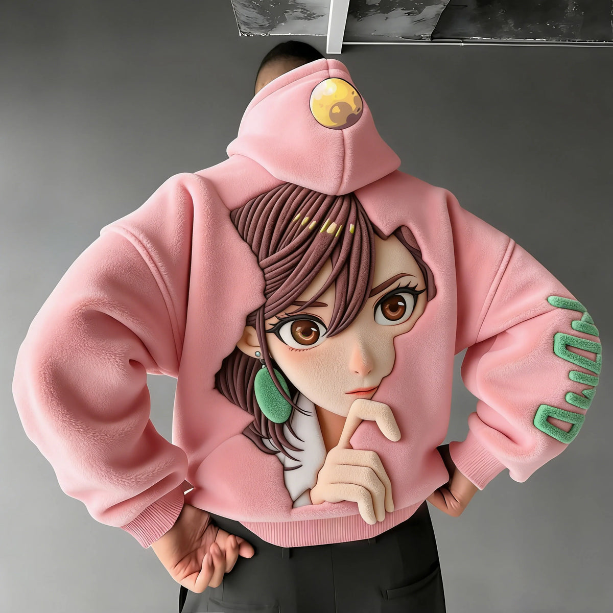 Demon Slayer Color-blocked Corduroy Hooded Sweatshirt