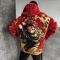 Demon Slayer Color-blocked Corduroy Hooded Sweatshirt
