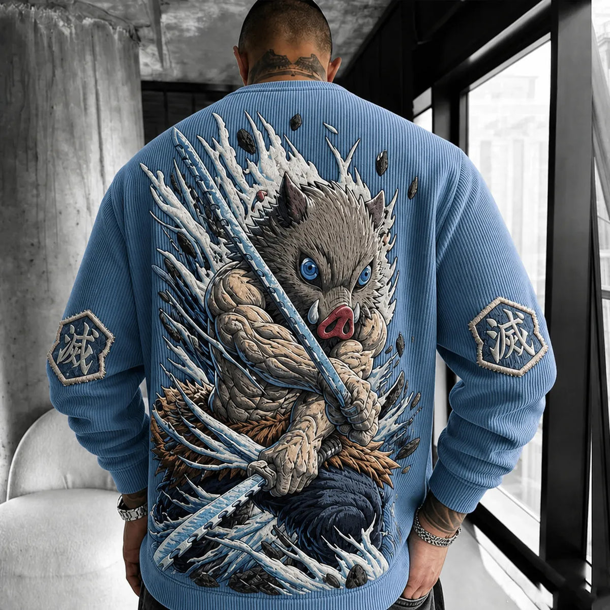 Demon Slayer Unisex Anime-print Crewneck Sweatshirt