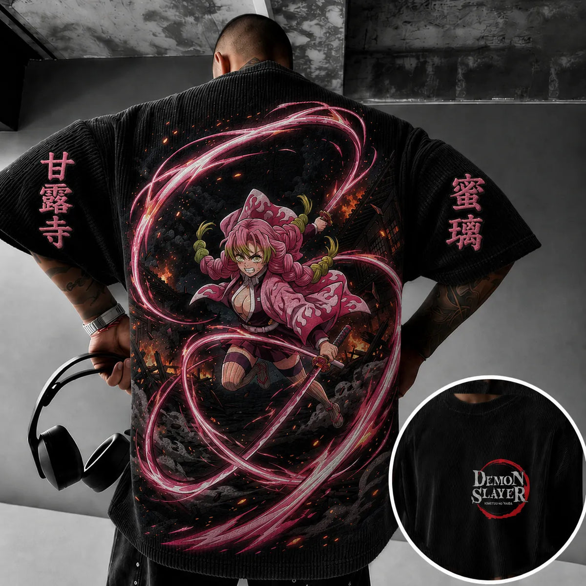 Demon Slayer Vintage Anime Print T-shirt