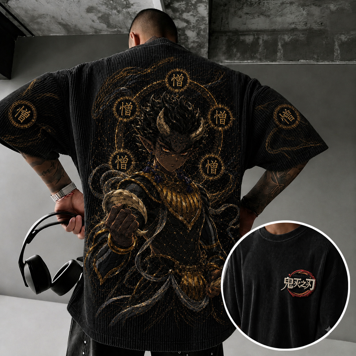 Demon Slayer Vintage Anime Print T-shirt