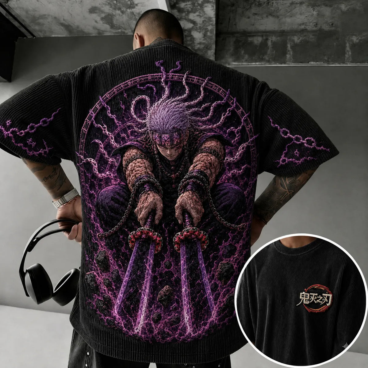 Demon Slayer Vintage Anime Print T-shirt