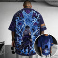 Naruto Unisex Oversized Anime-Print Vertical-Stripe Short-Sleeve T-Shirt