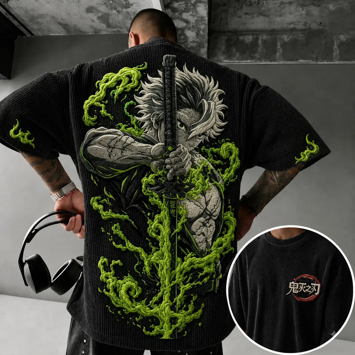 Demon Slayer Vintage Anime Print T-shirt