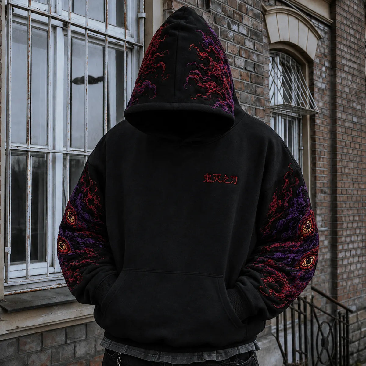 Demon Slayer Vintage Anime Print Hoodie
