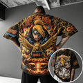 Naruto Unisex Oversized Anime-Print Vertical-Stripe Short-Sleeve T-Shirt