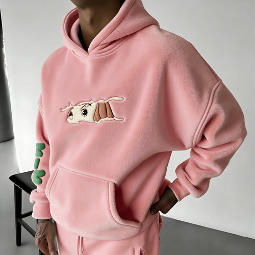 Demon Slayer Color-blocked Corduroy Hooded Sweatshirt