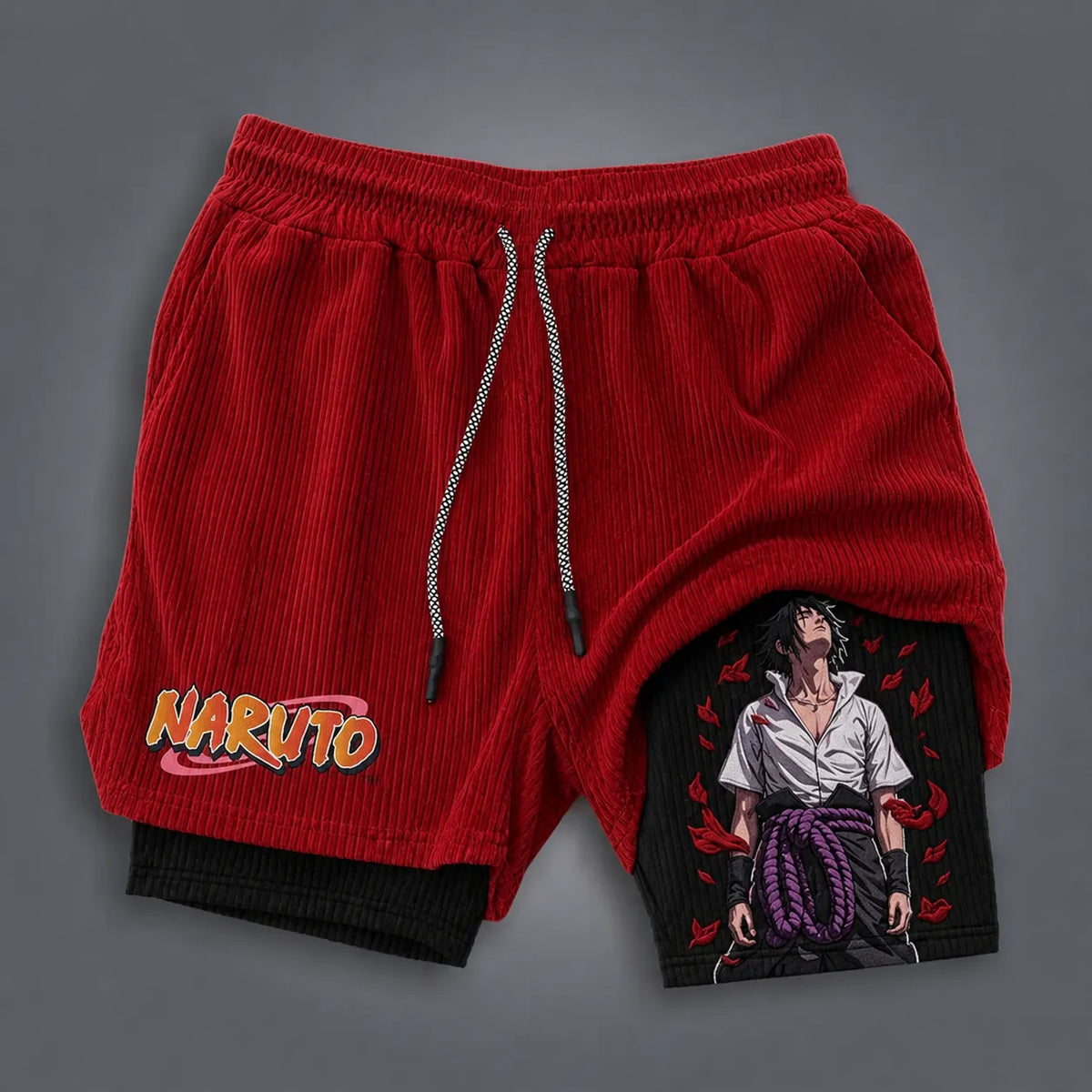 Naruto Unisex Double-layer Shorts With Anime Print