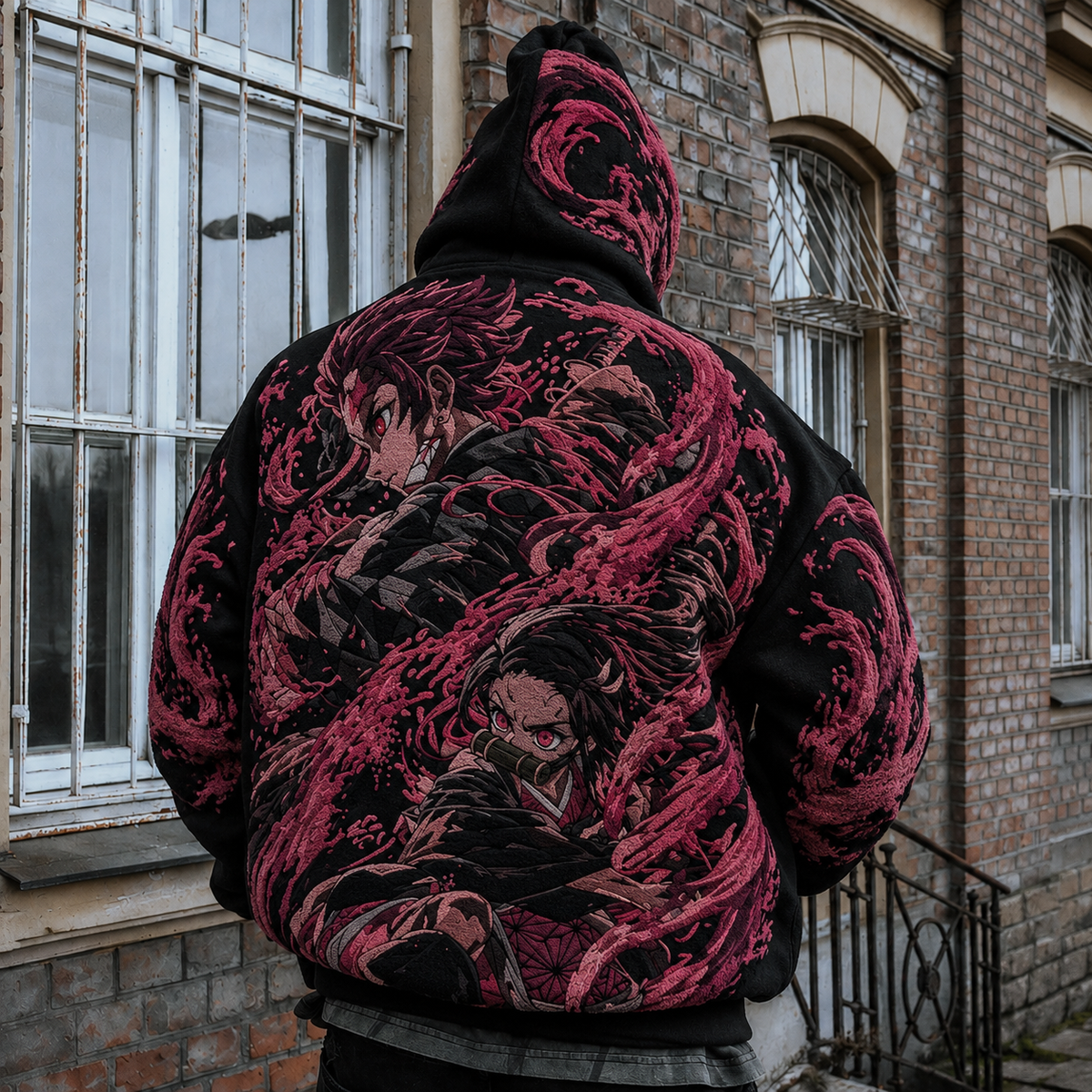 Demon Slayer Vintage Anime Print Hoodie