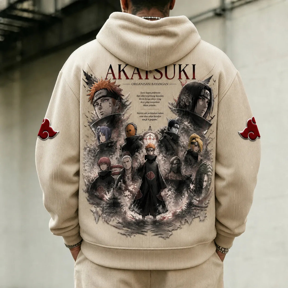 Naruto Unisex Retro Corduroy Hoodie With Anime-style Graphics
