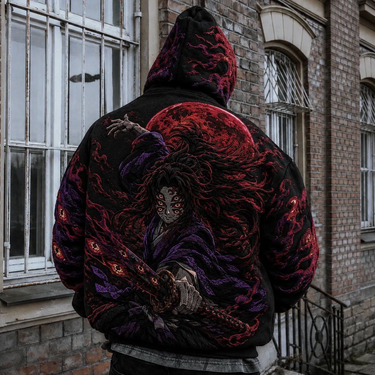 Demon Slayer Vintage Anime Print Hoodie