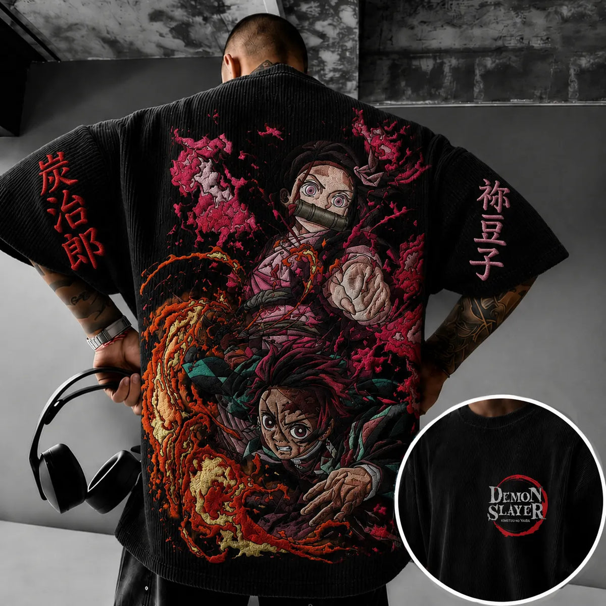 Demon Slayer Vintage Anime Print T-shirt