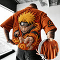 Naruto Unisex Anime-Style Retro Corduroy Oversized T-Shirt