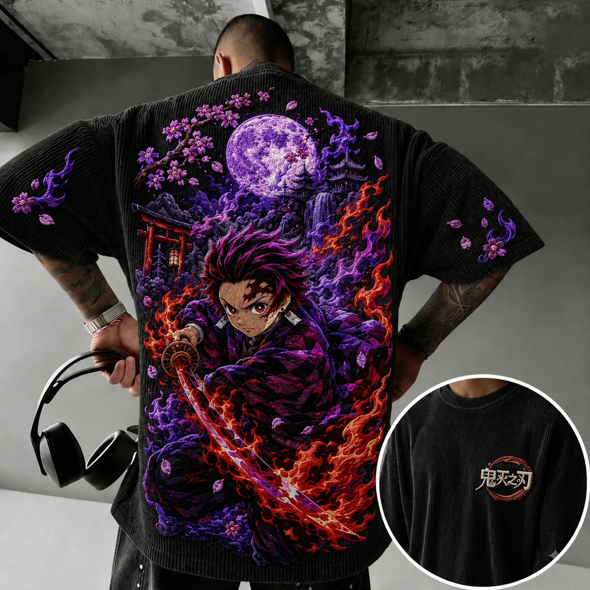 Demon Slayer Vintage Anime Print T-shirt