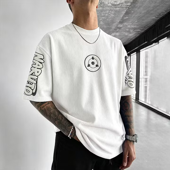 Naruto Unisex Anime Inspired Vintage Corduroy T-Shirt