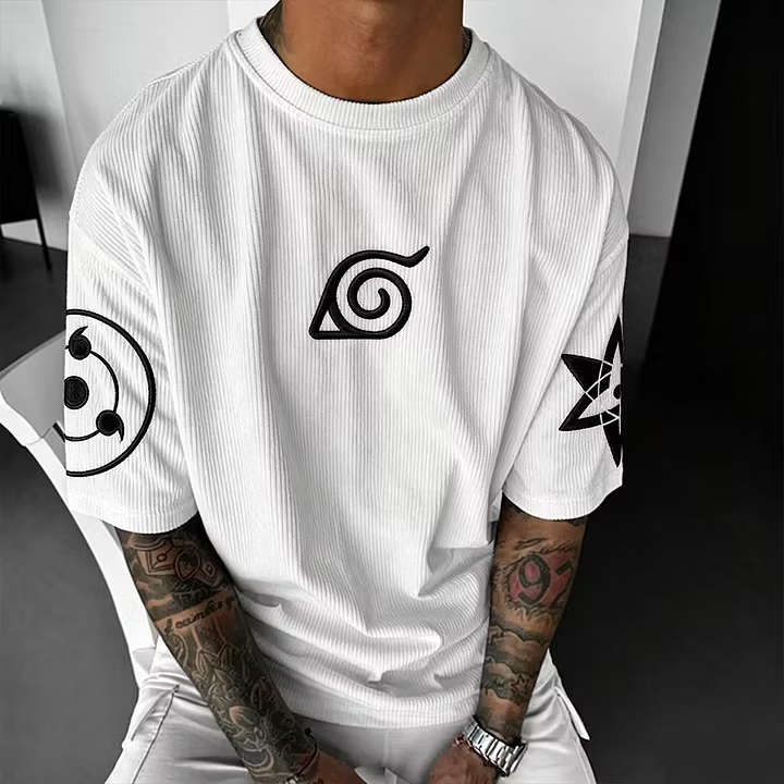 Naruto Unisex Anime Inspired Vintage Corduroy T-Shirt