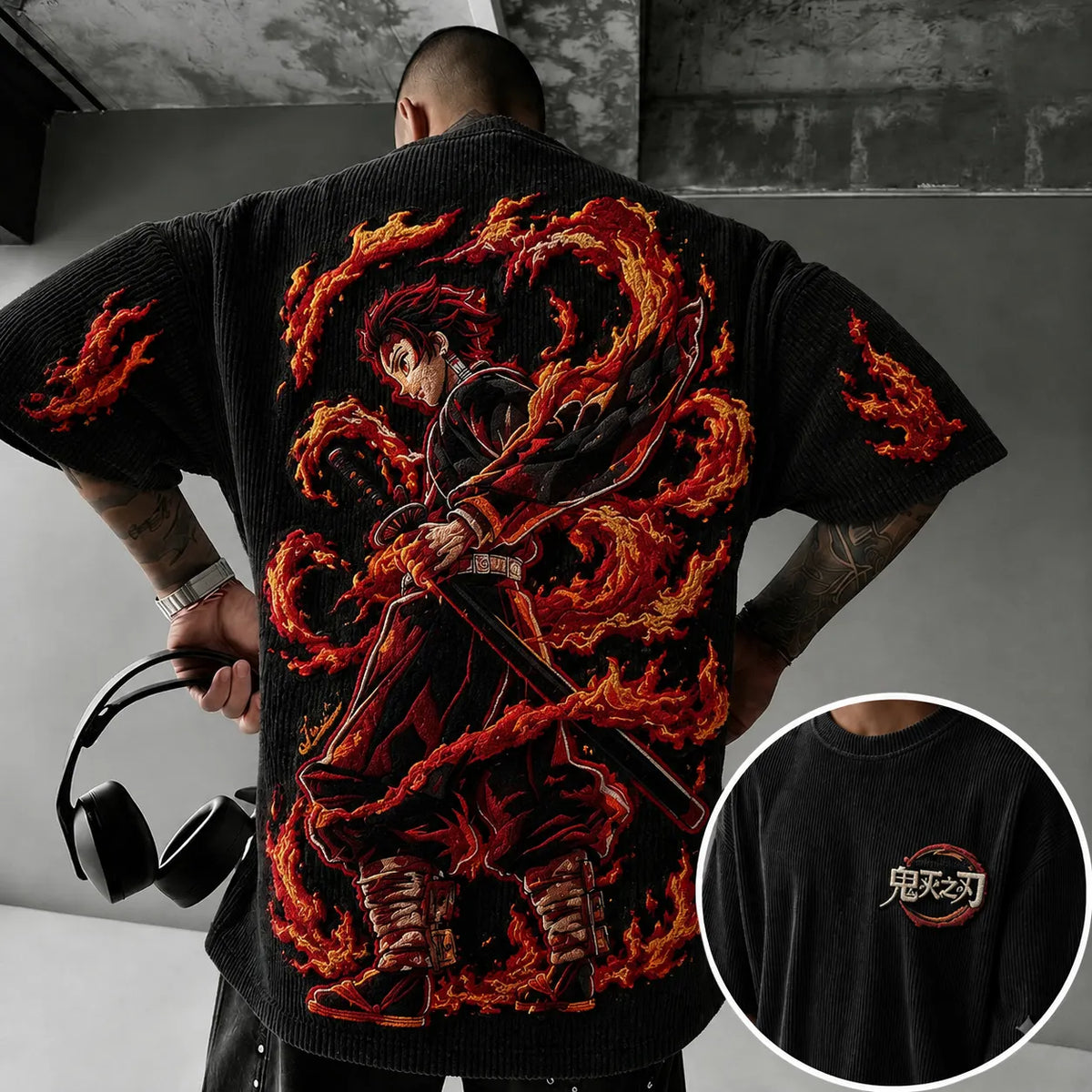 Demon Slayer Vintage Anime Print T-shirt