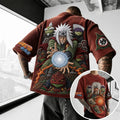 Naruto Unisex Oversized Anime-Print Vertical-Stripe Short-Sleeve T-Shirt