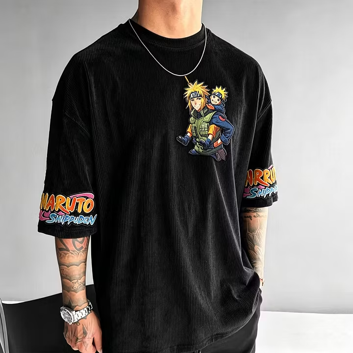 Naruto Anime Vintage Corduroy T-Shirt