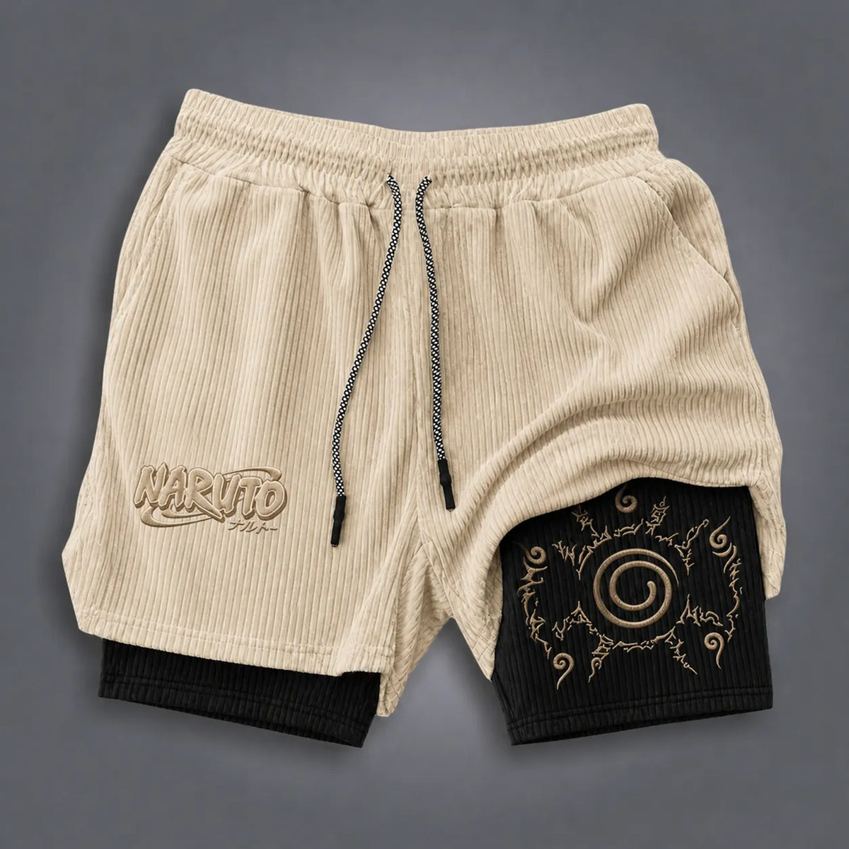Naruto Unisex Double-layer Shorts With Anime Print