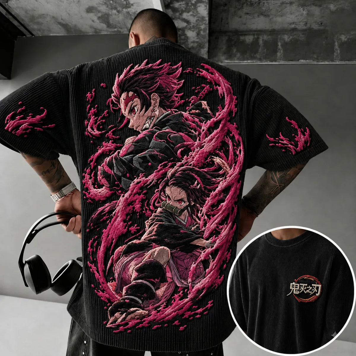 Demon Slayer Vintage Anime Print T-shirt