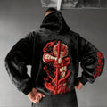 Demon Slayer Color-blocked Corduroy Hooded Sweatshirt