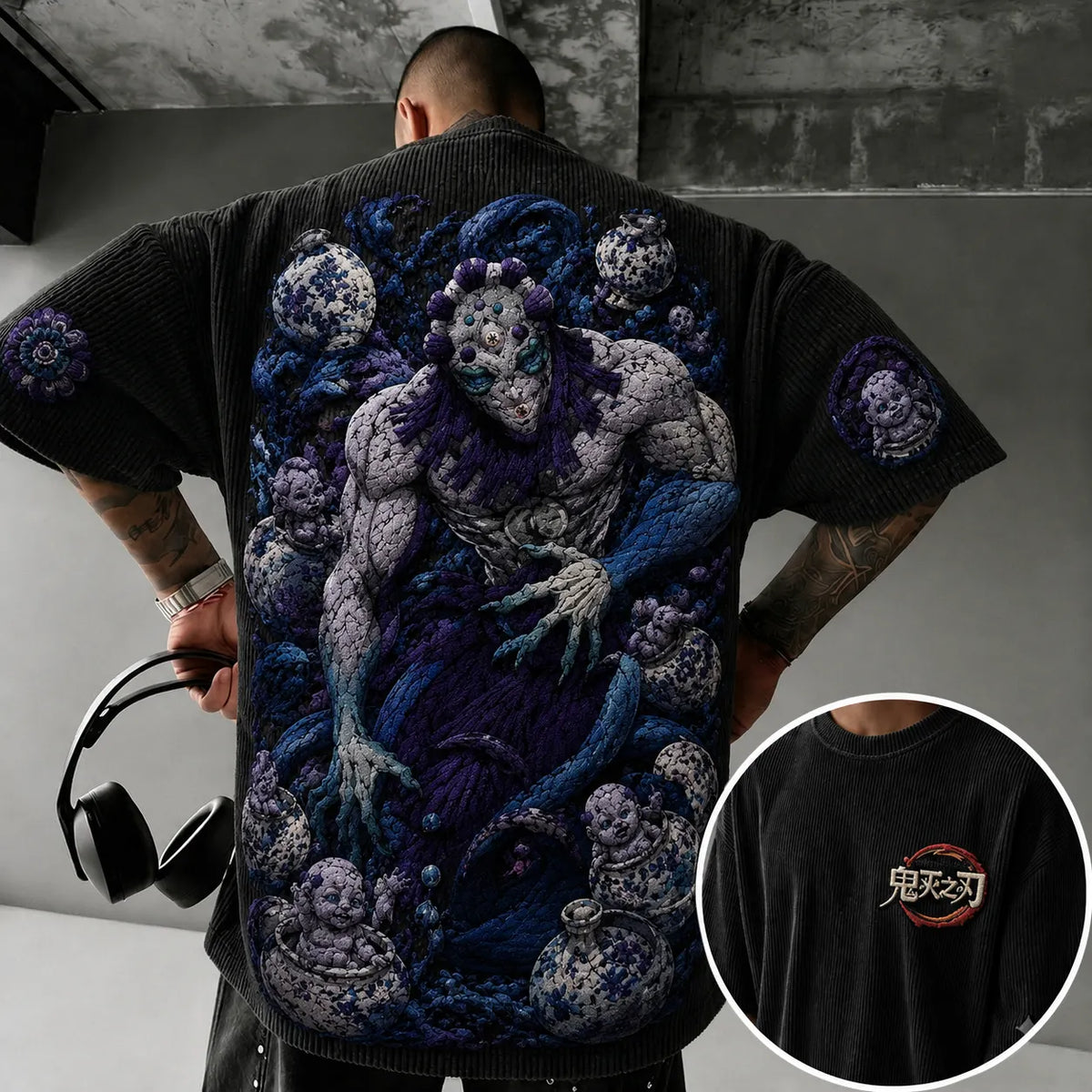 Demon Slayer Vintage Anime Print T-shirt