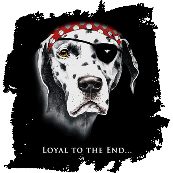 Loyal To The End Pirate Dog Graphic T-Shirt
