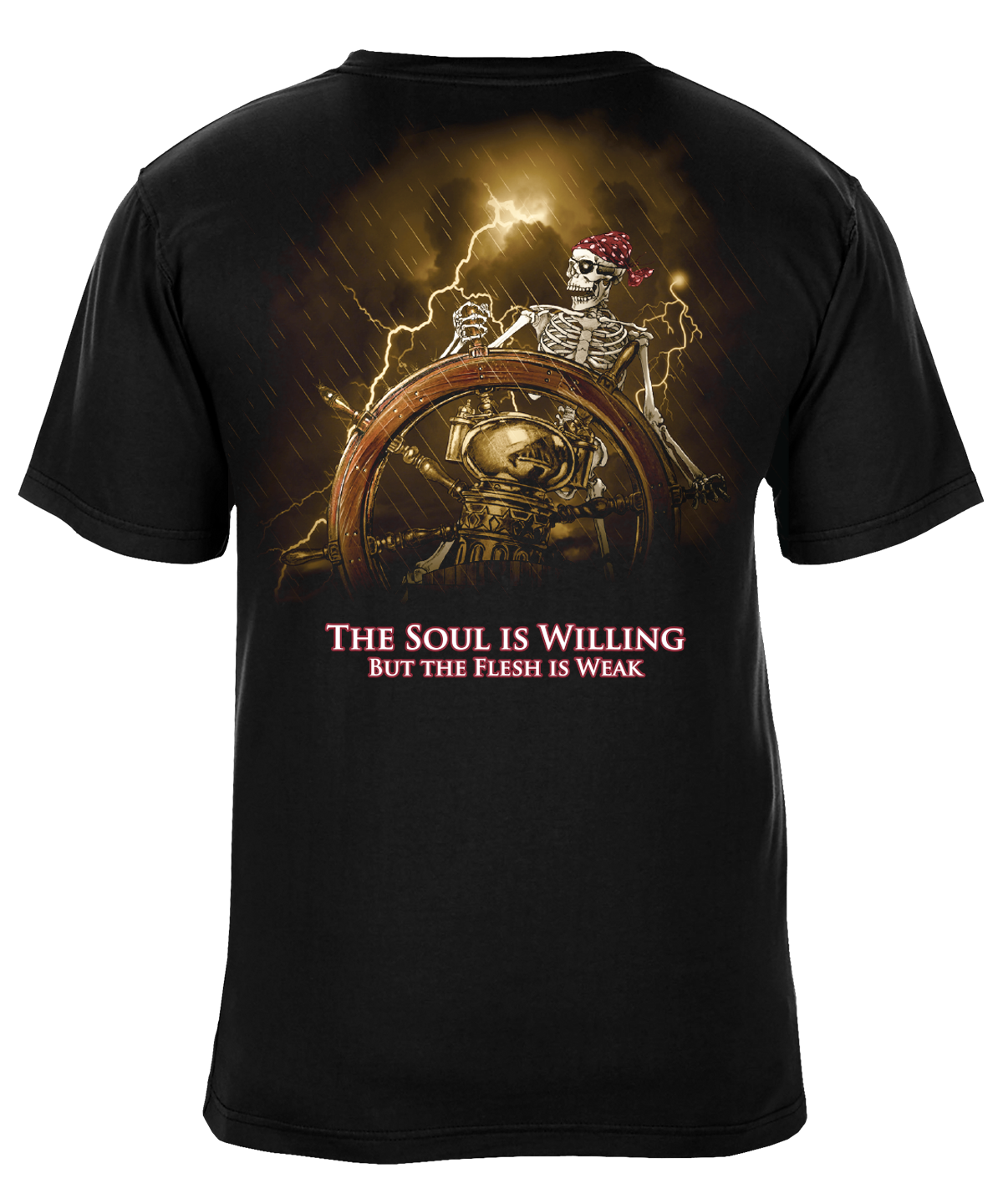 The Soul Is Willing Storm Captain Skeleton Graphic T-Shirt