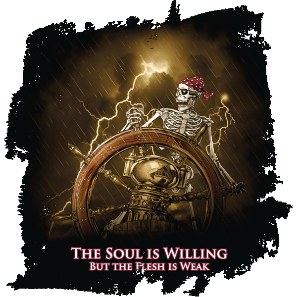 The Soul Is Willing Storm Captain Skeleton Graphic T-Shirt