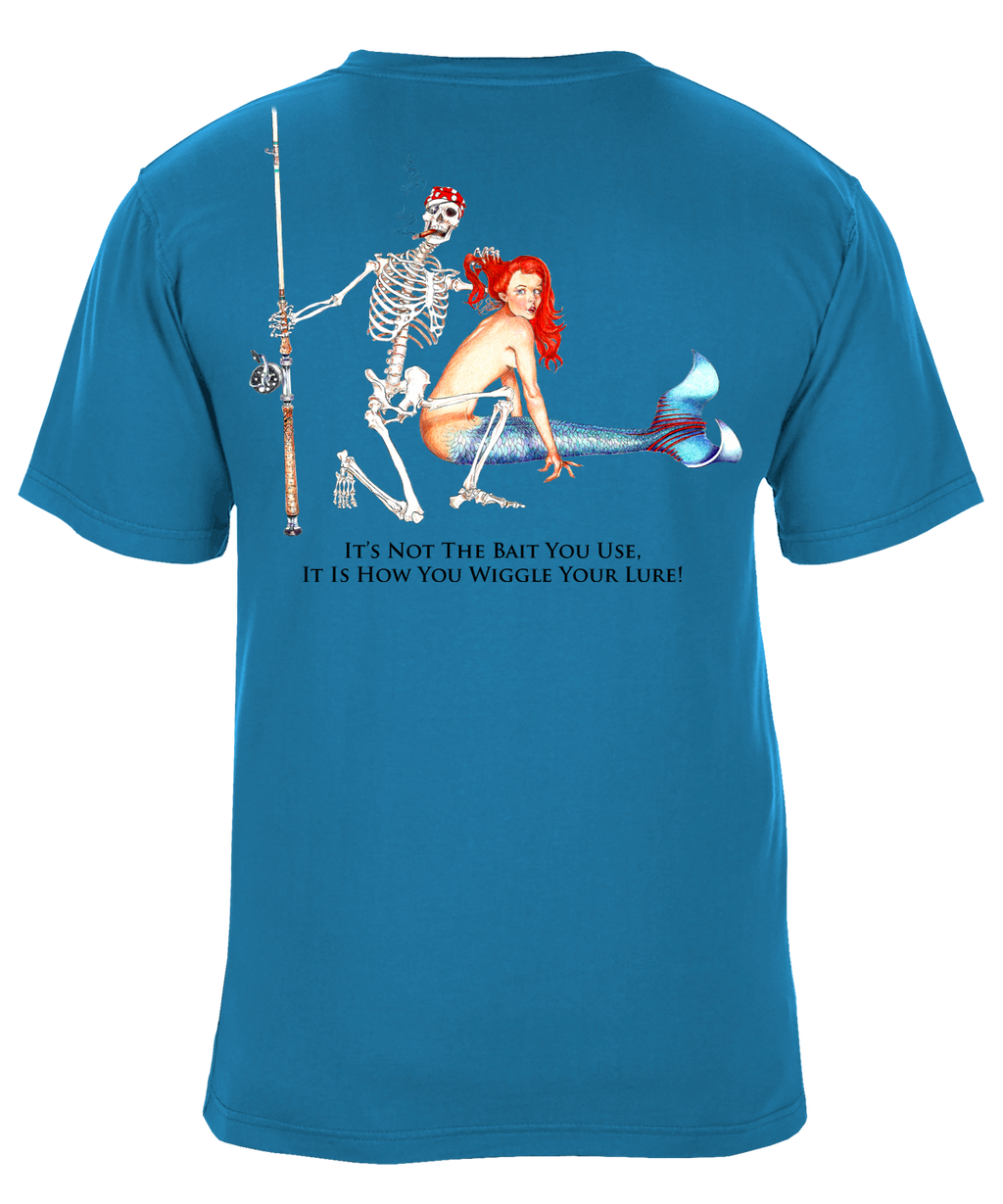 Mermaid and Fisherman Fishing Graphic T-Shirt