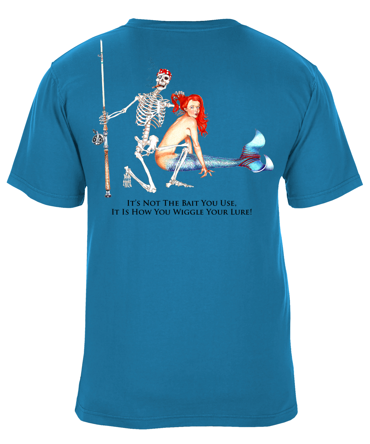 Mermaid and Fisherman Fishing Graphic T-Shirt