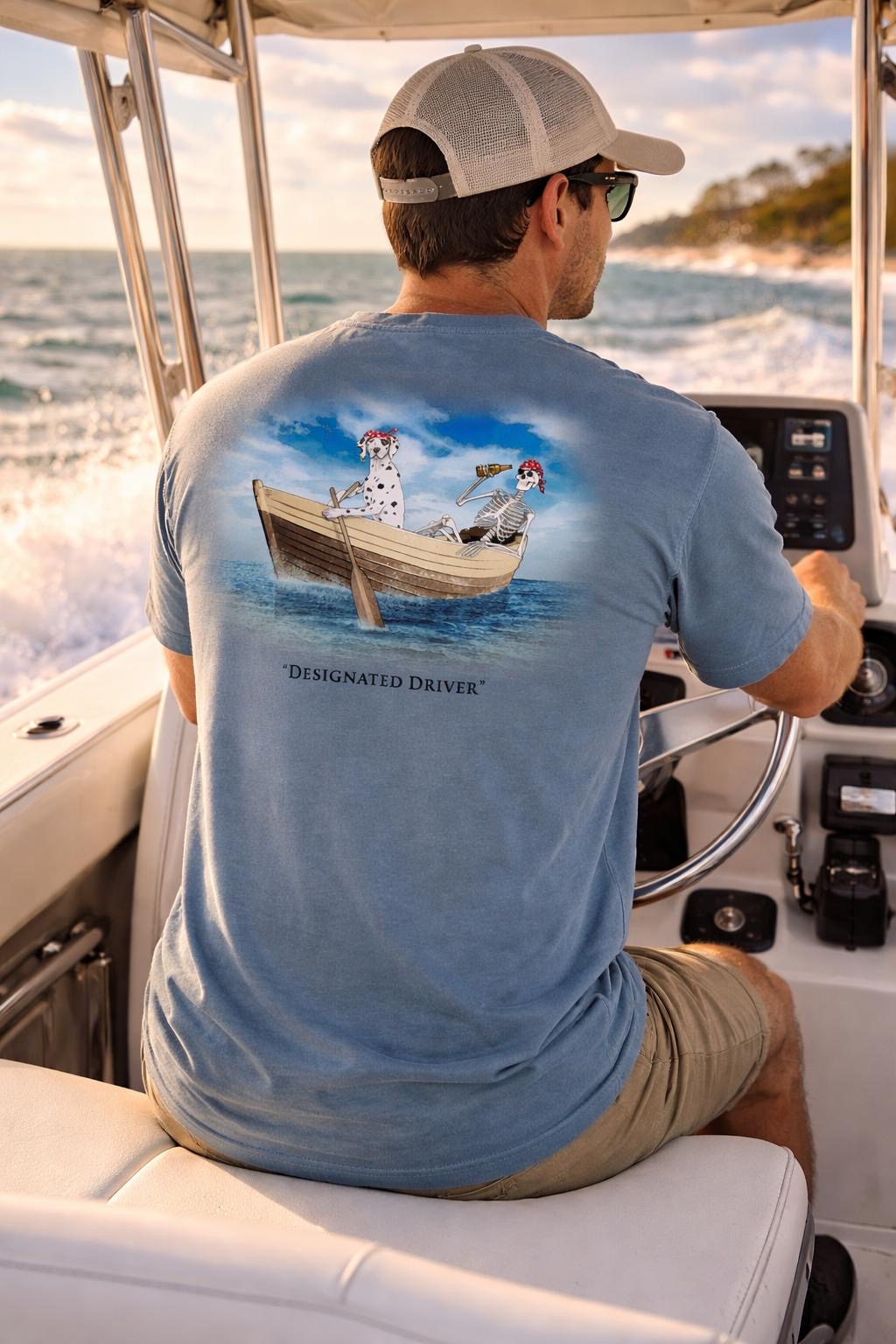Designated Driver Party Boat Graphic T-Shirt